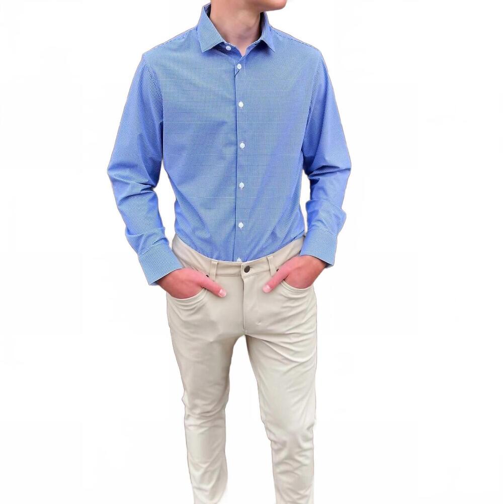 NEW MIZZEN + MAIN leeward button down shirts in cobalt stratford